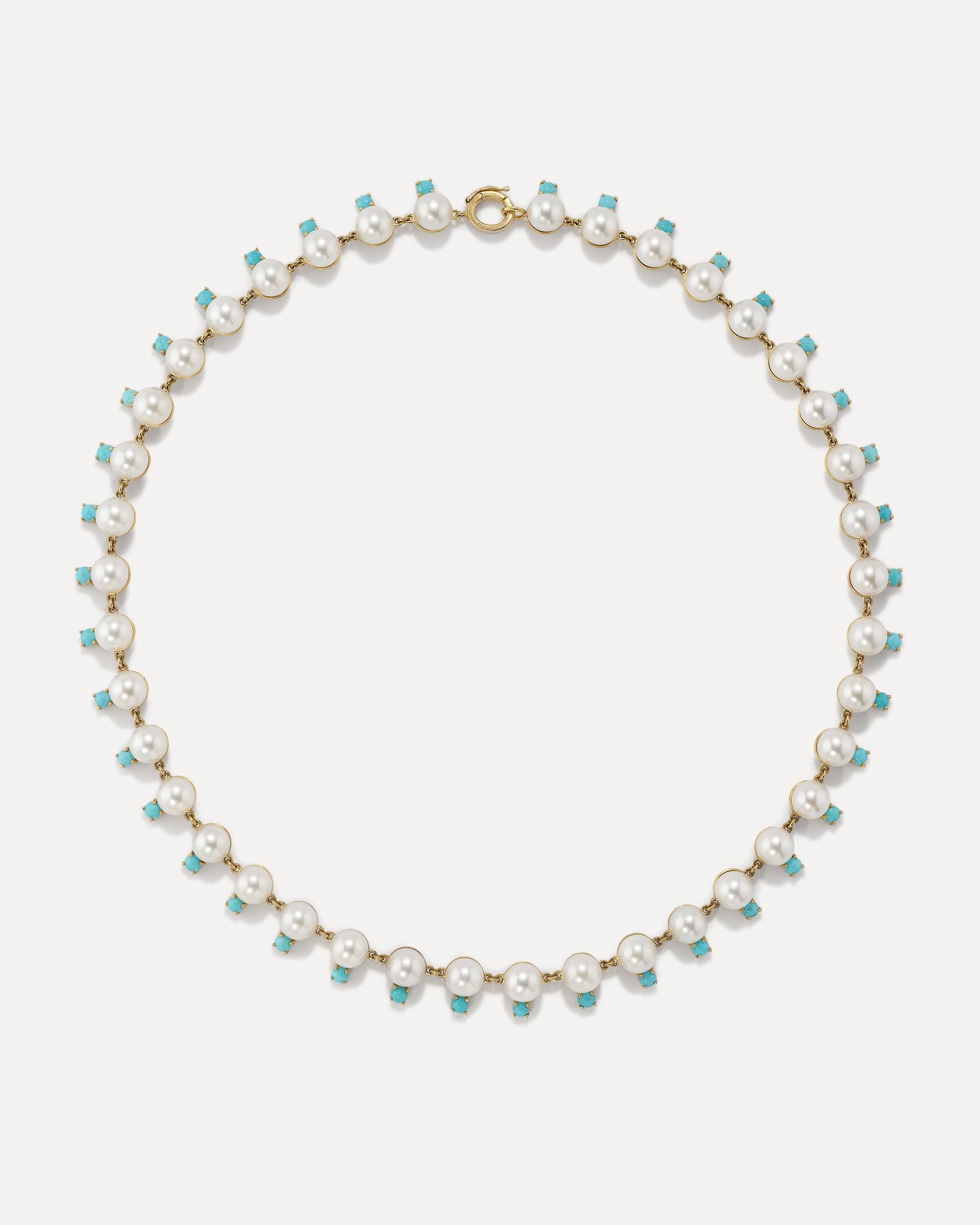 Irene Neuwirth Pearl and Turquoise Necklace