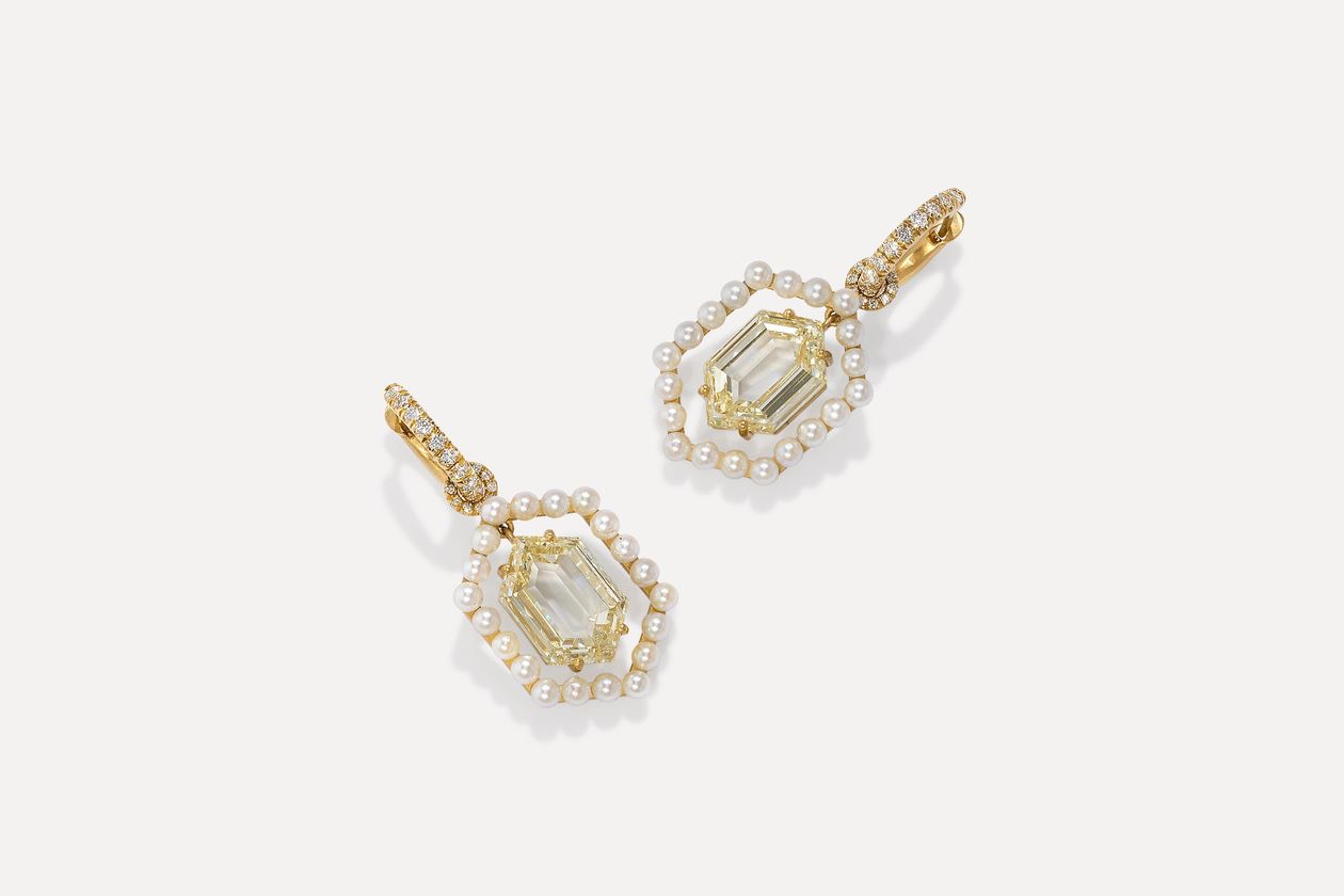 Irene Neuwirth Custom Diamond and Pearl Earrings