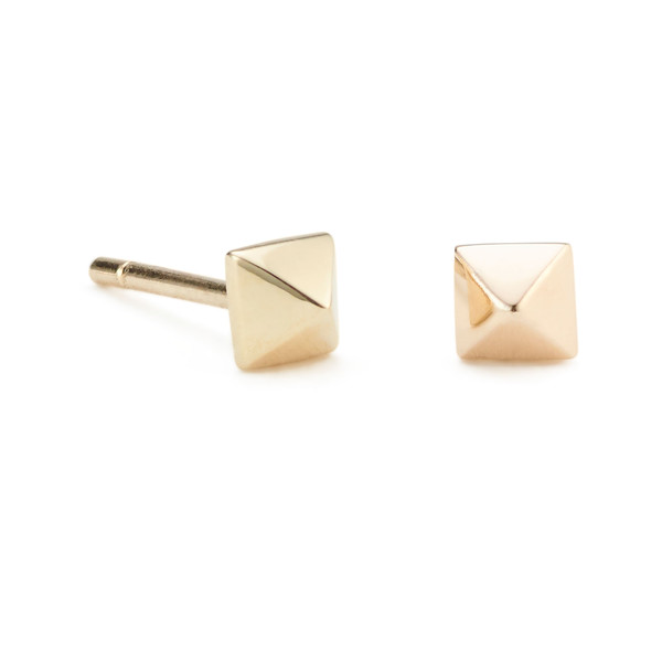 Lena Wald Gold Pyramid Stud Earring