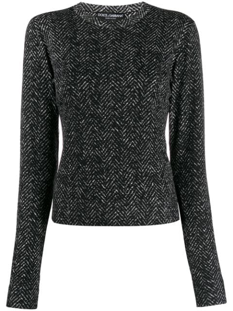 Dolce & Gabbana Chevron Round Neck Sweater