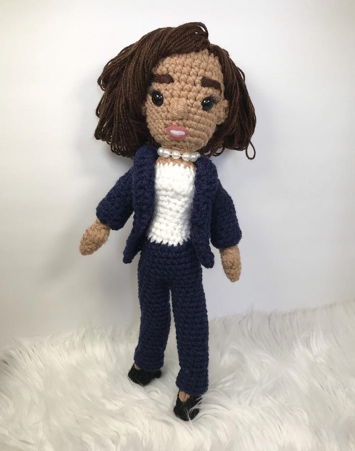 Kamala Harris Crochet Doll
